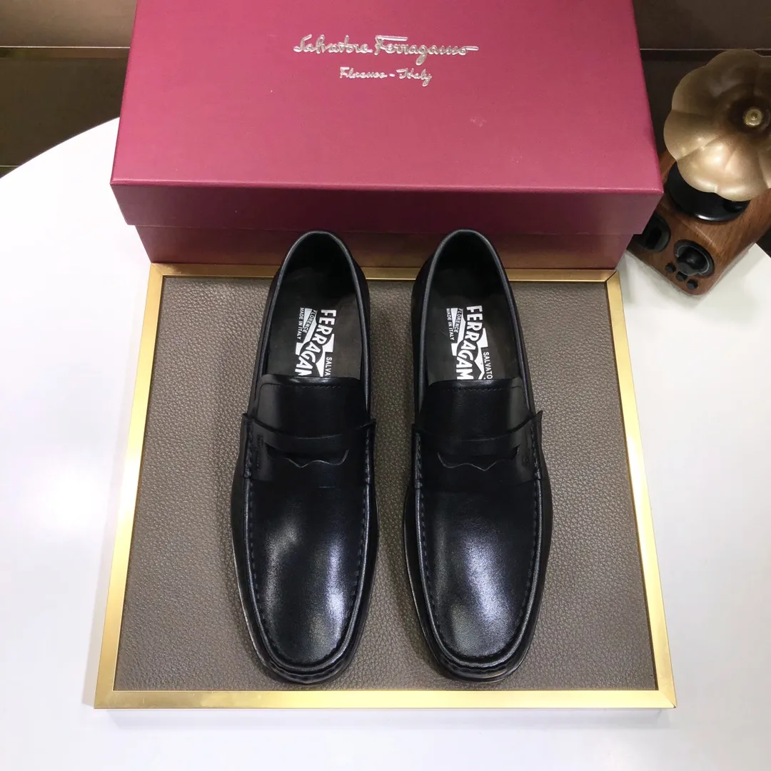 Men's shoes 💰500💰[Ferragamo/Ferragamo] The latest model in the counter. Original imported cowhide fabric + 🐂 water-dyed sheepskin lining + original luxury metal buckle + original combined outsole. Comparison without pressure 38--45 (45 is custom-made and cannot be returned or exchanged)